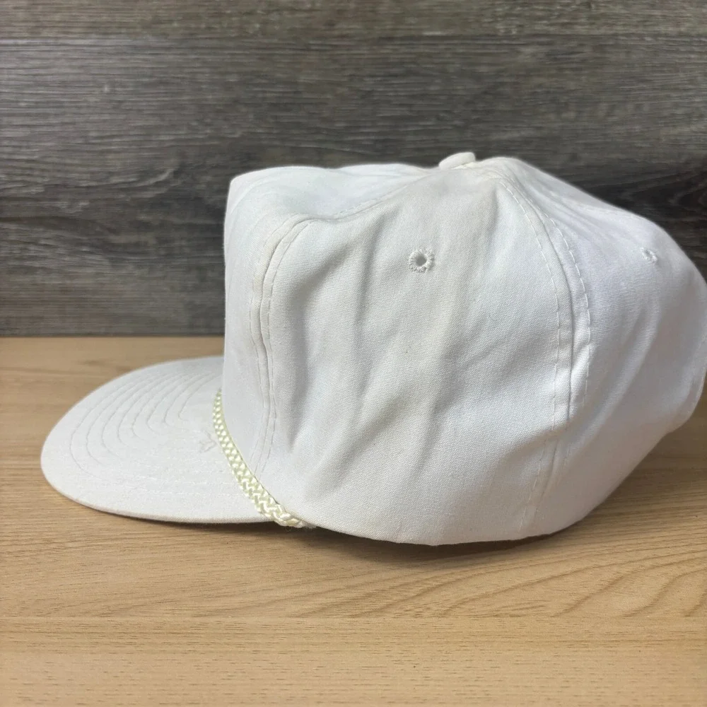 Vintage Union Planters Bank Hat‎ Cap Strap Back White Rope Trucker 90s